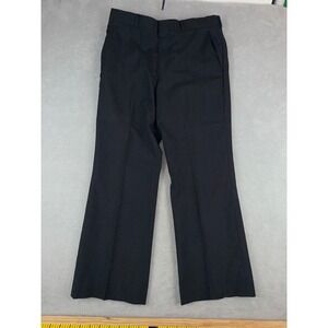 Steven Windsor Mens 32X26 Black Wool Flat Front Dress Pants Fast Shipping!